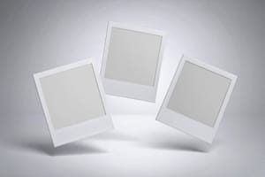 Floating Polaroid Mockup