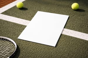 Flyer Poster Mockup on Tennis Court Sport Event Branding Scene