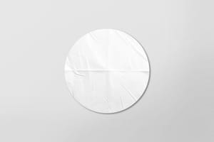 Glossy Red Round Sticker Mockup