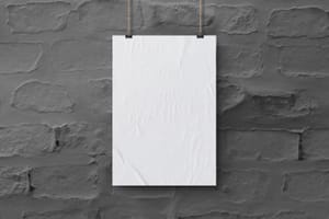 Hanging Glued Poster Mockup
