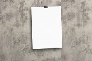 Hanging Poster Mockup On Wall Texture