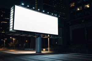 Illuminated Billboard Mockup in Downtown Night Advertising Scene