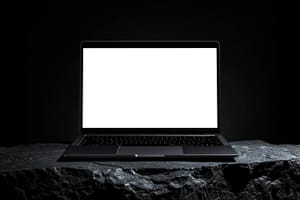 Minimal Desk Laptop Display Mockup Scene