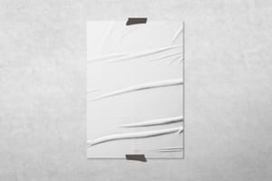 Minimal Tape Poster Wall Mockup