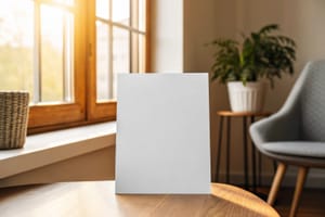 Paper Mockup Stand on Table