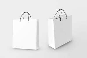 Shopping Bag Mockup Duo Front View