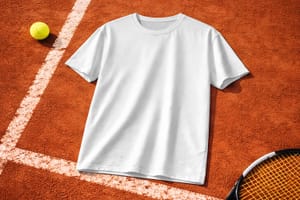T-Shirt Mockup on Clay Tennis Court