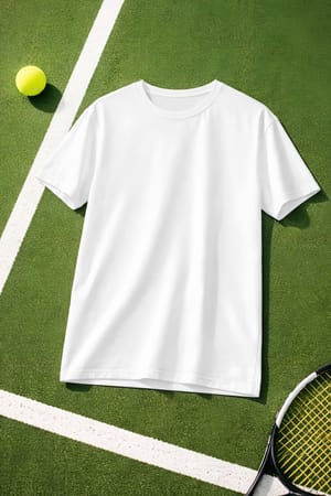T-shirt Mockup on Tennis Field
