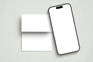 iPhone With Business Card Mockup on Wall Texture Background