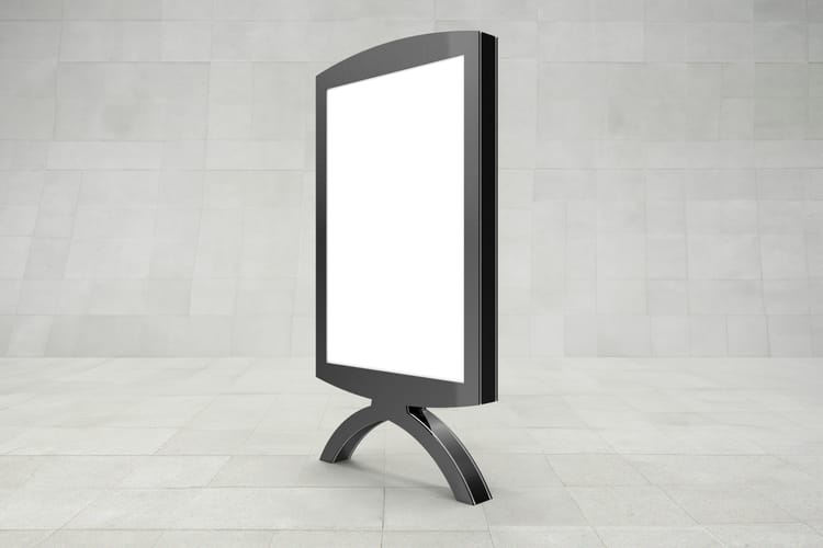 Advertising Vertical Billboard Mockup Left