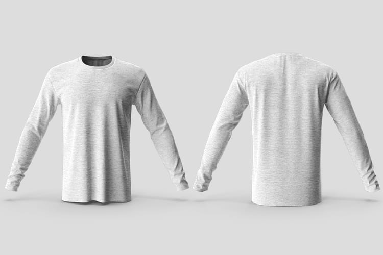 Apparel T-Shirt Long Sleeve Mockup