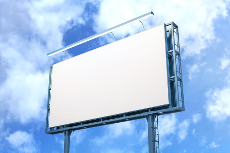 Billboard Mockup Angle Sky View