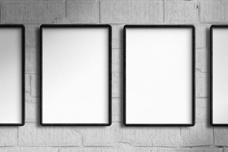 Billboard Poster Mockup on Wall Brick Texture