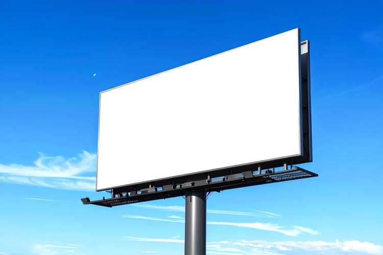 Bright Billboard View Display Mockup Scene