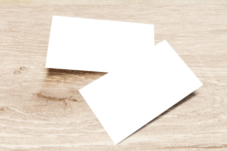 Business Card on Wood Texture