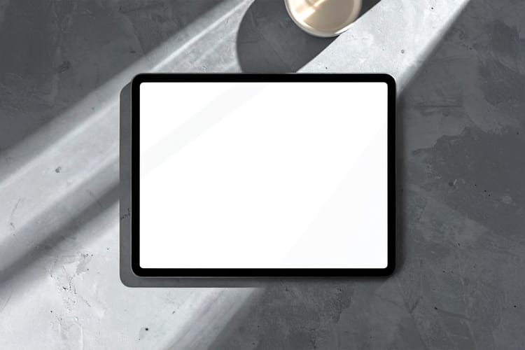 Clean Background Wall Tablet Display Mockup Scene