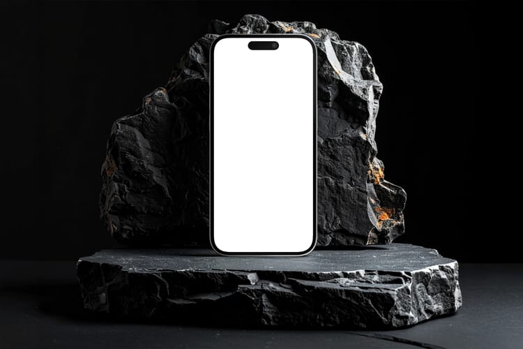 Dark Phone Product Display Mockup Scene