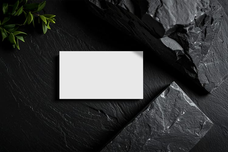 Dark Stone Card Branding Mockup Scene