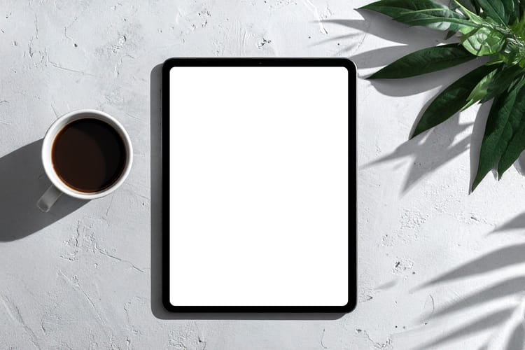 Desk Tablet Branding Display Mockup Scene