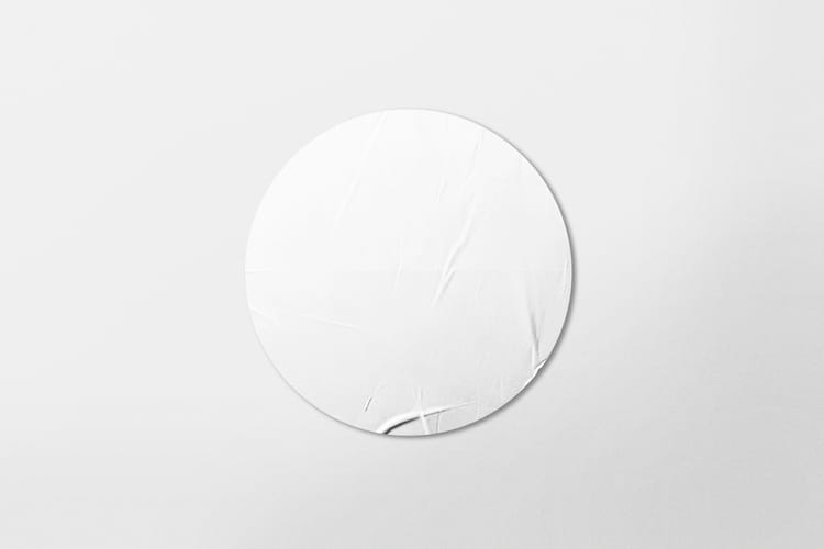 Flame Character Round Sticker Mockup