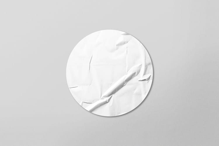 Flame Icon Glued Sticker Mockup