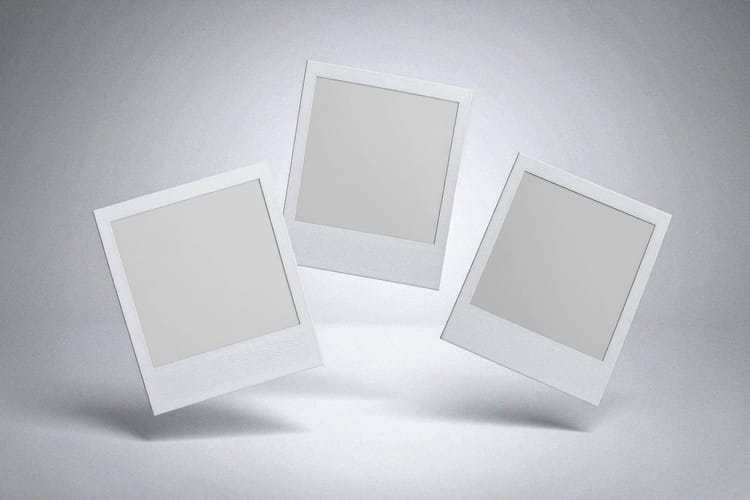 Floating Polaroid Mockup