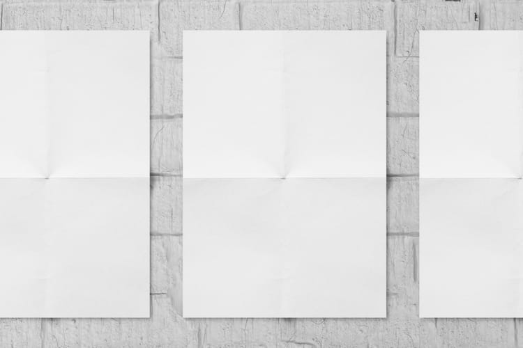 Fold Poster Mockup Wall Brick Texture