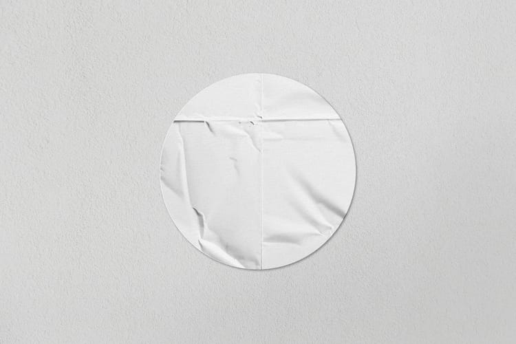 Glued Sticker Mockup Single Minimal Center