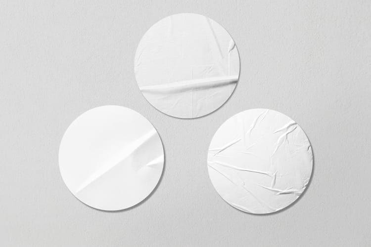 Glued Sticker Mockup Triangle Trio