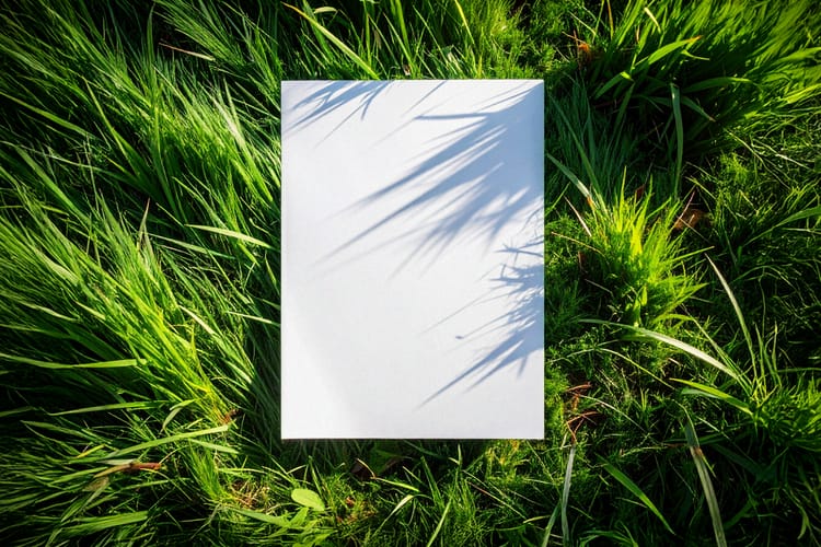 Green Grass Paper Mockup Blank
