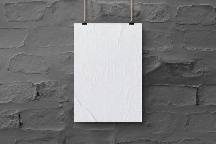 Hanging Glued Poster Mockup