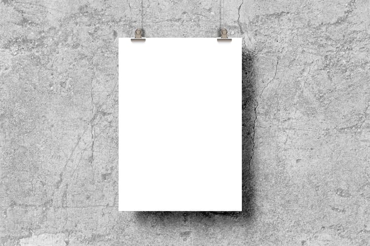 Hanging Poster Mockup on Wall