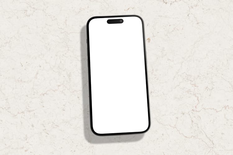 iPhone Mockup On Marble Texture