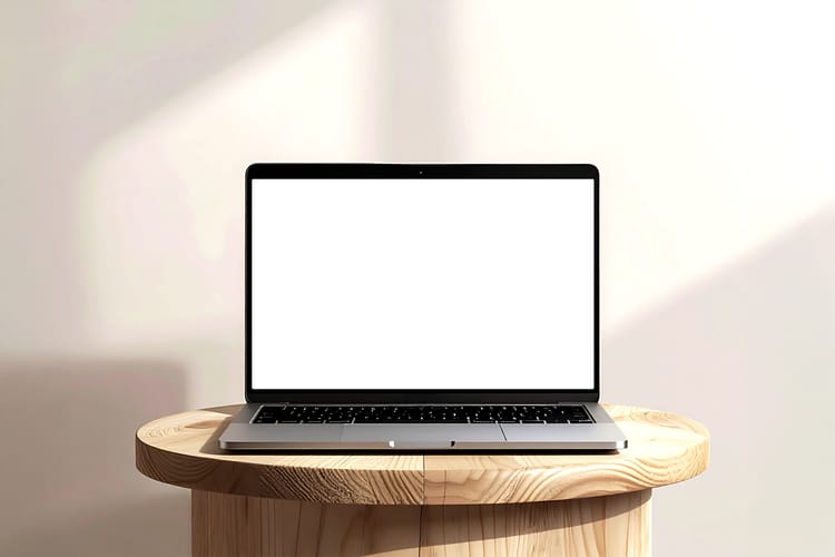 Laptop Workspace Clean Display Mockup Scene