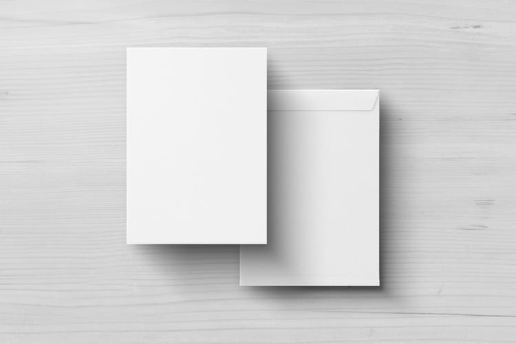 Minimal Paper and Envelope Mockup