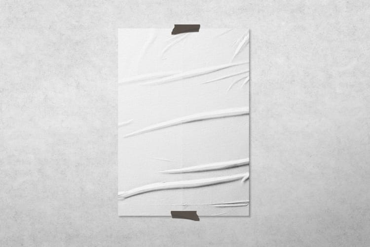 Minimal Tape Poster Wall Mockup