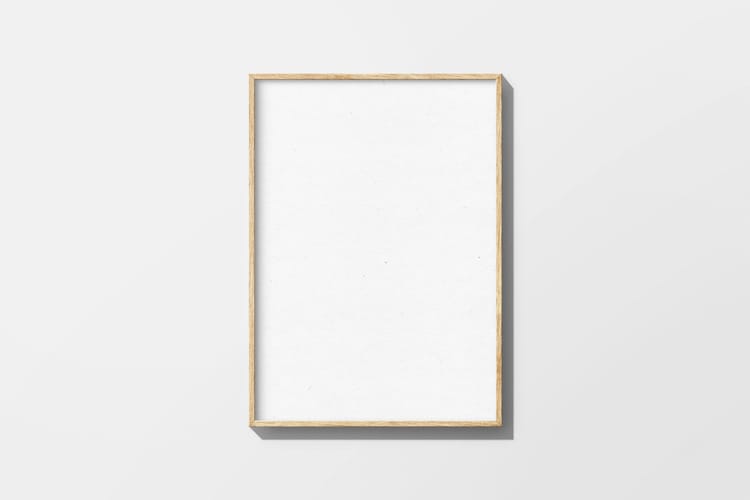 Minimal Wooden Frame Poster Mockup