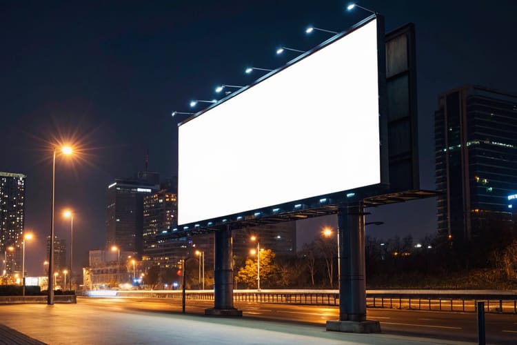 Night Outdoor Billboard Mockup