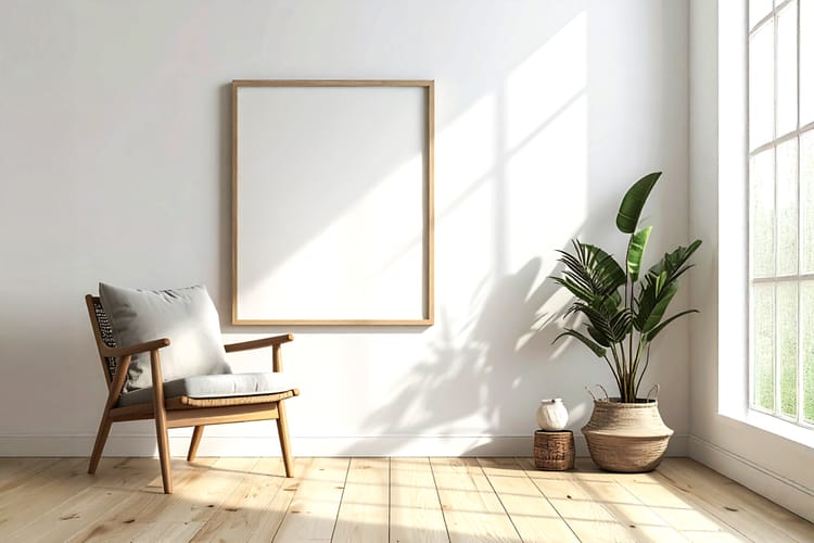 Plant Frame Poster Display Mockup Scene
