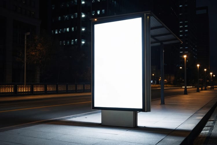 Portrait Billboard Mockup on Night View
