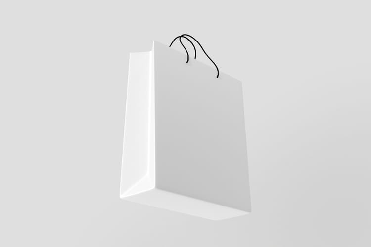 Shopping Bag Mockup Floating Side View
