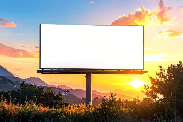 Sunset Billboard Glow Display Mockup Scene