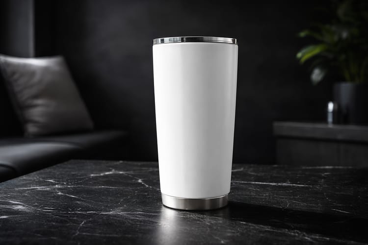 Tumbler Mockup on Marble Table