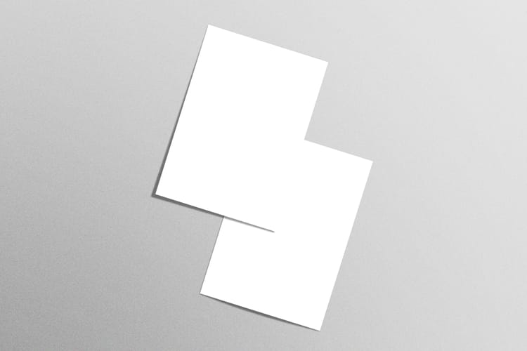 Two Stacked Paper Mockup