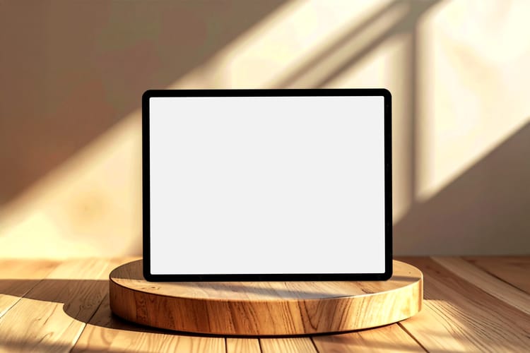 Warm Display Workspace Display Mockup Scene