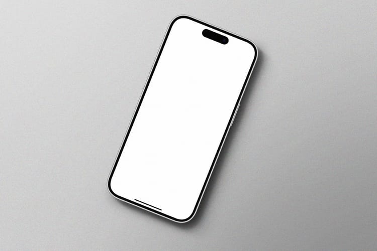 iPhone Mockup on Gray Background